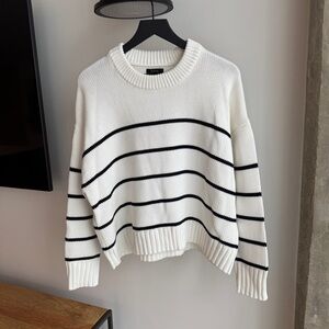 100% Organic Cotton Striped Crew Sweater